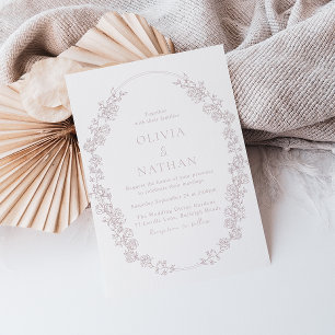 Vintage Chinoiserie Gorgeous Floral Frame Wedding Invitation