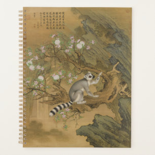 Vintage Chinoiserie Lemur & Peach Blossom Planner