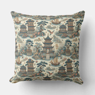 Vintage Chinoiserie Pagoda Cushion