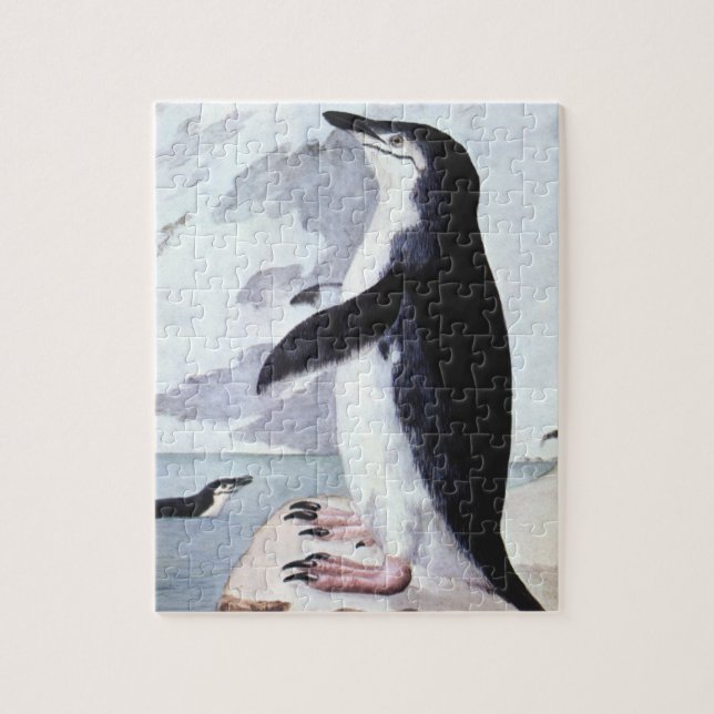 Vintage Chinstrap Penguin, Birds from Antarctica Jigsaw Puzzle (Vertical)