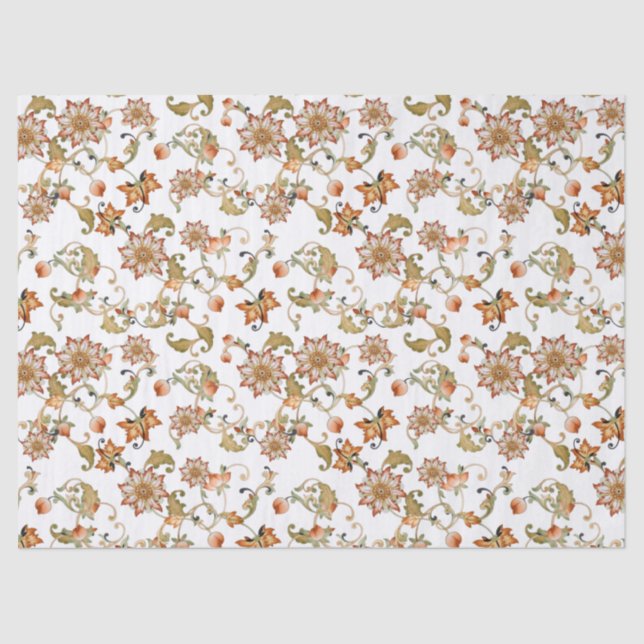 Vintage Chintz Jacobean Wallpaper Design Tissue Paper (Front)