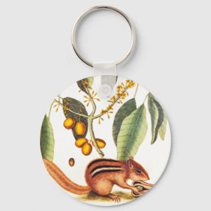 Vintage Chipmunk Illustration Key Ring