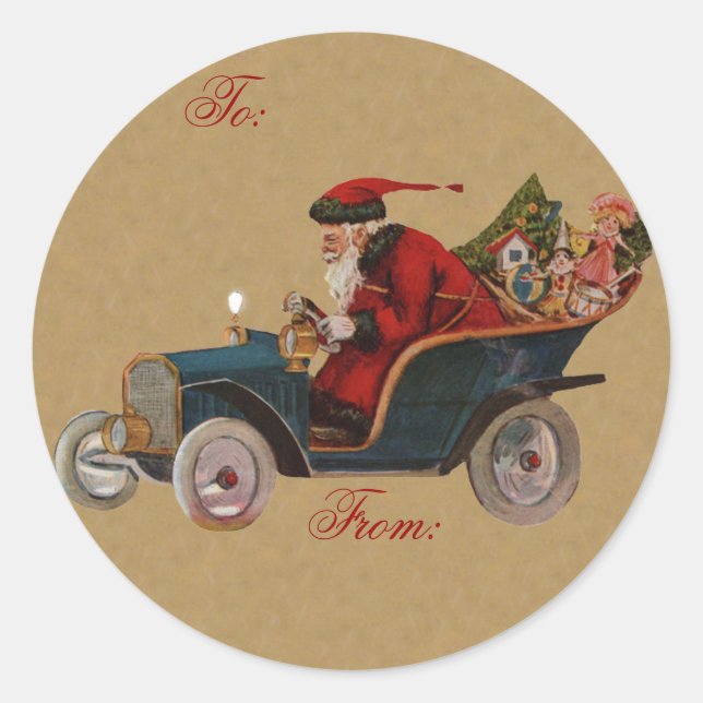 Vintage Chistmas Gift sticker (Front)
