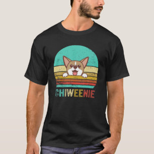 Vintage Chiweenie Dog Sunset T-Shirt