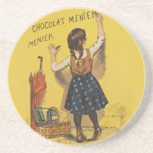 Vintage Chocolat Menier French Poster Bouisset Art Coaster