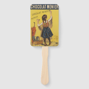 Vintage Chocolat Menier French Poster Bouisset Art Hand Fan