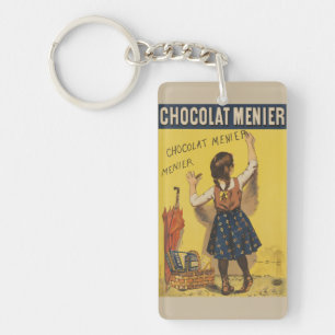 Vintage Chocolat Menier French Poster Bouisset Art Key Ring