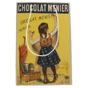 Vintage Chocolat Menier French Poster Bouisset Art Medium Gift Bag