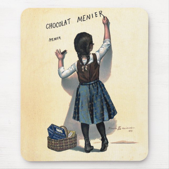Vintage Chocolat Menier French Poster Bouisset Art Mouse Pad (Front)