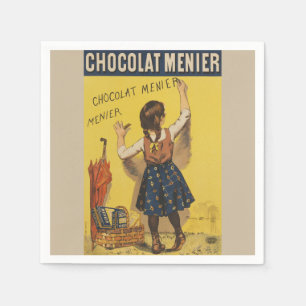 Vintage Chocolat Menier French Poster Bouisset Art Napkin