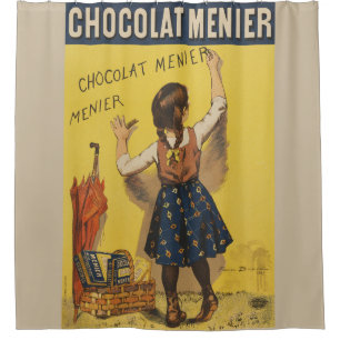 Vintage Chocolat Menier French Poster Bouisset Art Shower Curtain