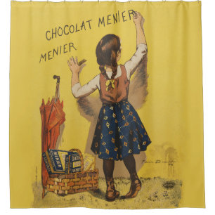 Vintage Chocolat Menier French Poster Bouisset Art Shower Curtain
