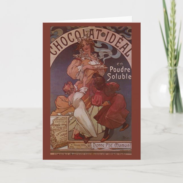 Vintage Chocolate Ad Greeting Cards (Front)