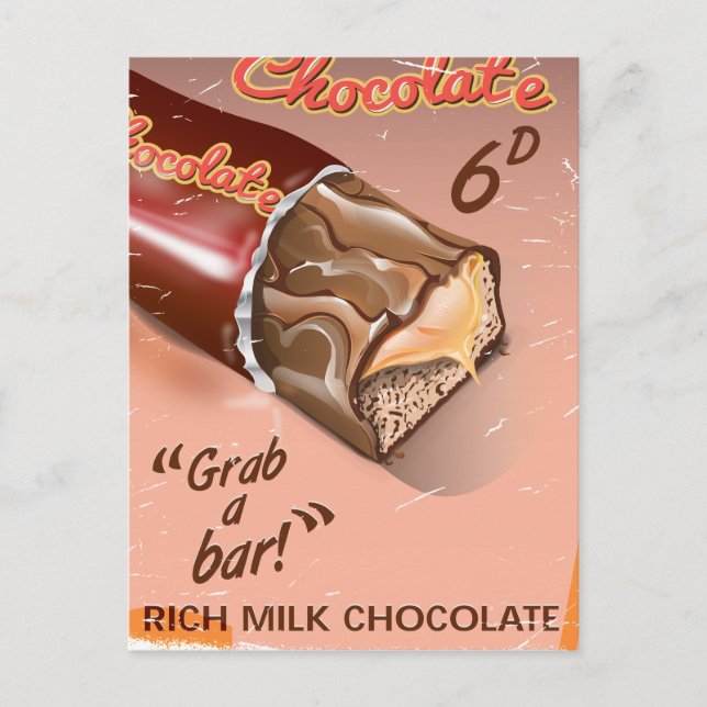 Vintage Chocolate advert. Postcard (Front)