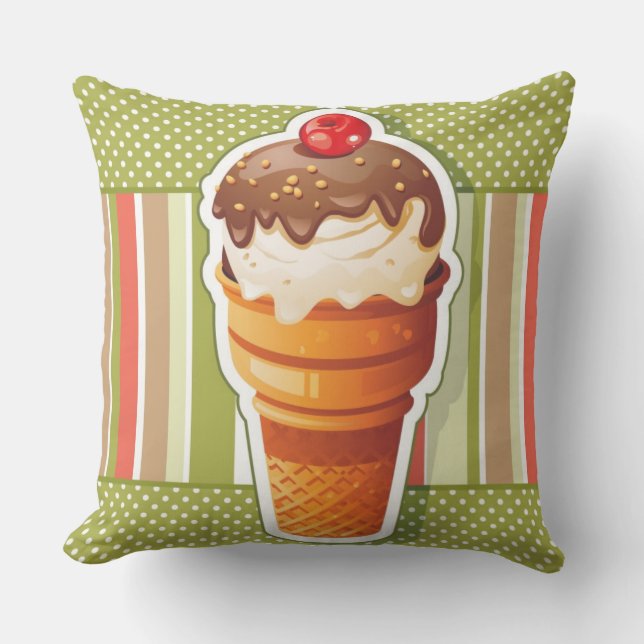 Vintage Chocolate ice cream Cushion (Front)