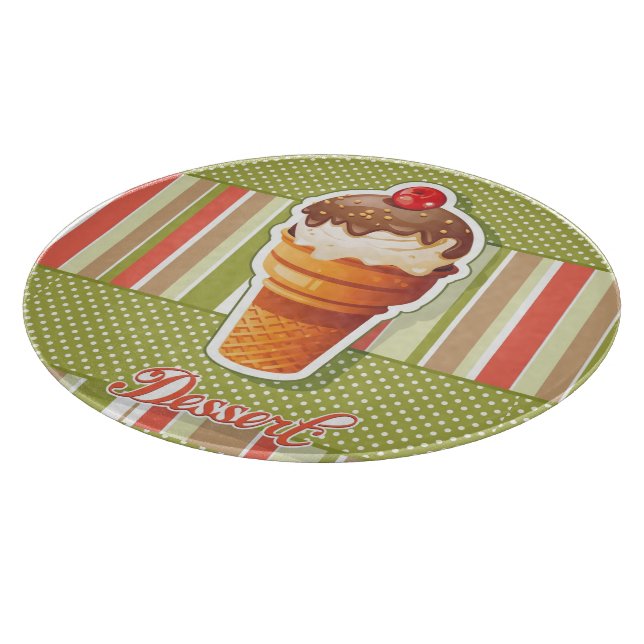 Vintage Chocolate ice cream Cutting Board (Corner)