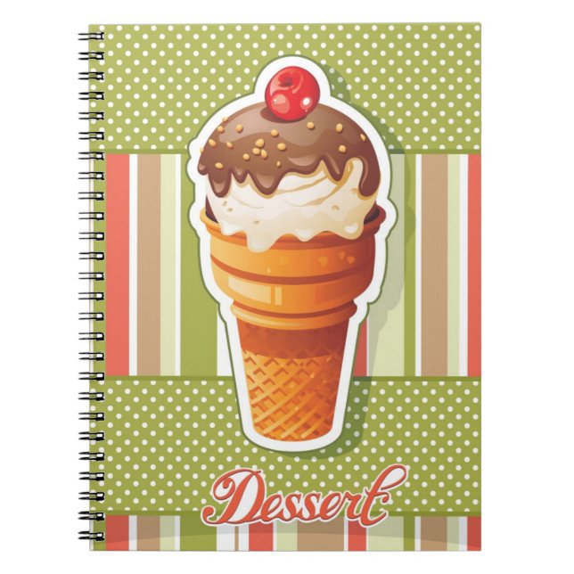 Vintage Chocolate ice cream Notebook (Front)