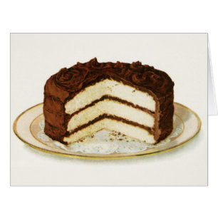 Vintage Chocolate Iced Layer Cake BIG Card