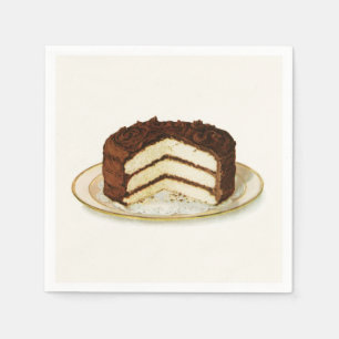 Vintage Chocolate Iced Layer Cake Napkin