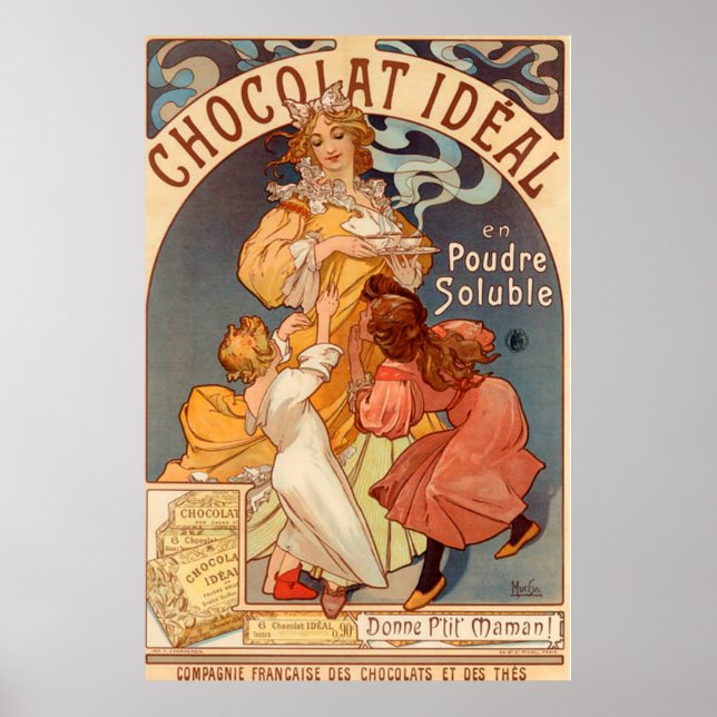Vintage Chocolate Idéal Advertisement Poster (Front)
