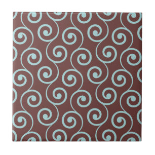 Vintage Chocolate Swirl in Aqua Tile