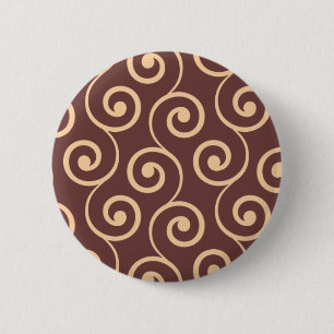 Vintage Chocolate Swirl in Golden Peach 6 Cm Round Badge