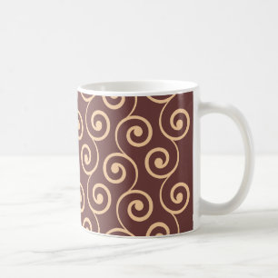 Vintage Chocolate Swirl in Golden Peach Coffee Mug
