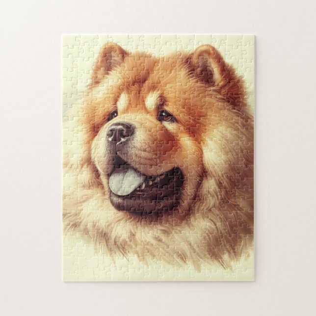 Vintage Chow-Chow Painting Jigsaw Puzzle (Vertical)
