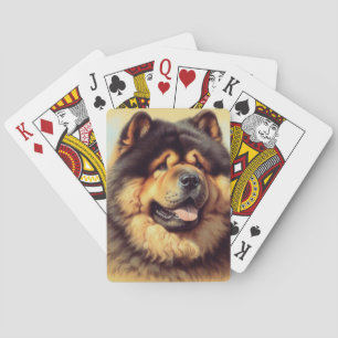 Vintage Chow-Chow Painting Playing Cards