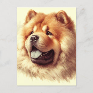 Vintage Chow-Chow Painting Postcard