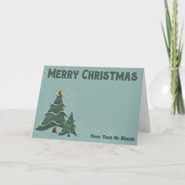Vintage Chrismas Trees Card (Front)