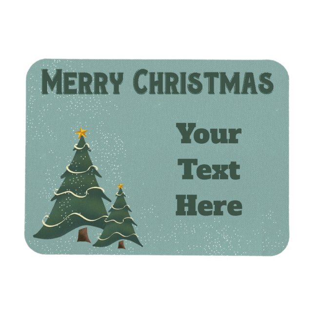 Vintage Chrismas Trees Magnet (Horizontal)