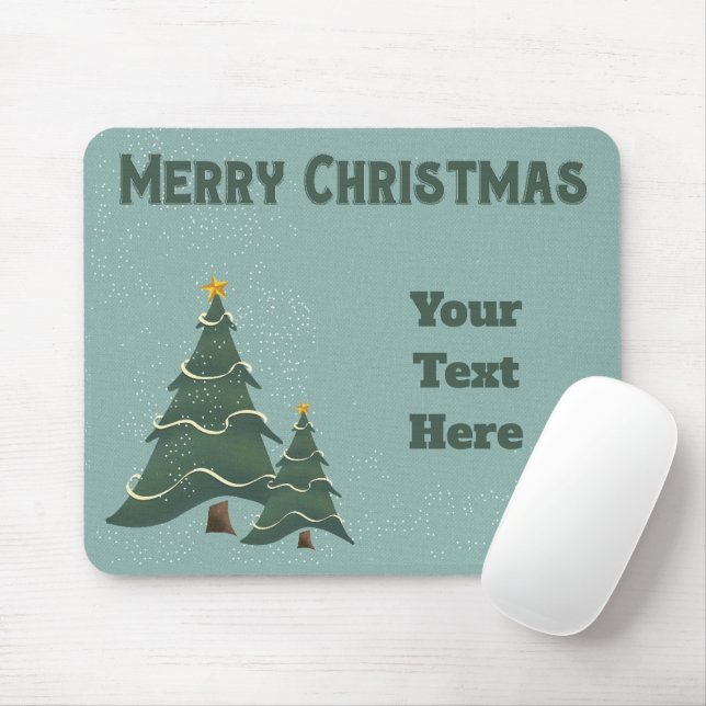 Vintage Chrismas Trees Mouse Pad (With Mouse)