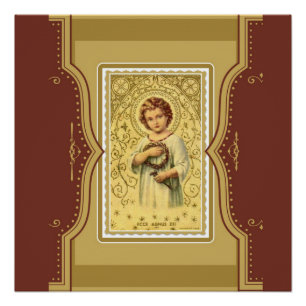 Vintage Christ Child Jesus with thorns & nails Poster