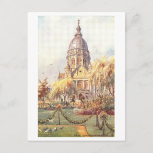 Vintage Christ Church in Mainz, Germany Postcard