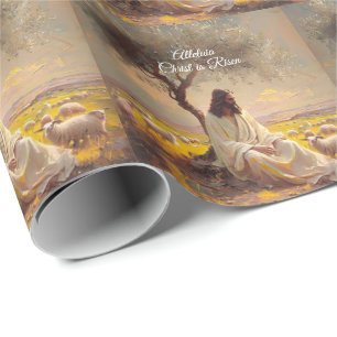 Vintage Christ is Risen Easter Christian Religious Wrapping Paper