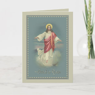 Vintage Christ is Risen Easter Greeting Holiday Card