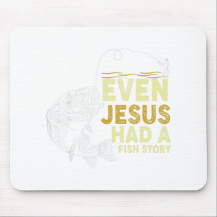 Vintage Christian Dad Fishing Even Jesus Had A Fis Mouse Pad