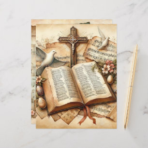Vintage Christian Easter Scrapbook Paper
