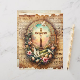 Vintage Christian Easter Scrapbook Paper
