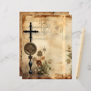 Vintage Christian Ephemera Scrapbook Paper