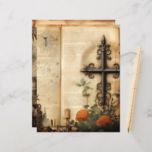 Vintage Christian Ephemera Scrapbook Paper