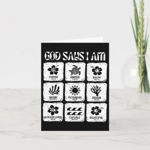 Vintage Christian God Say I Am Flower Beach Hawaii Card