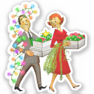 Vintage Christmas 1950's Couple