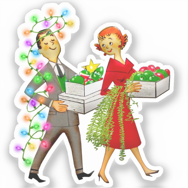 Vintage Christmas 1950's Couple (Front)