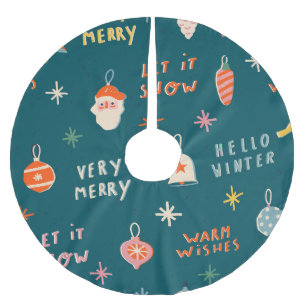 Vintage Christmas 2020: Ornamental Pattern Brushed Polyester Tree Skirt