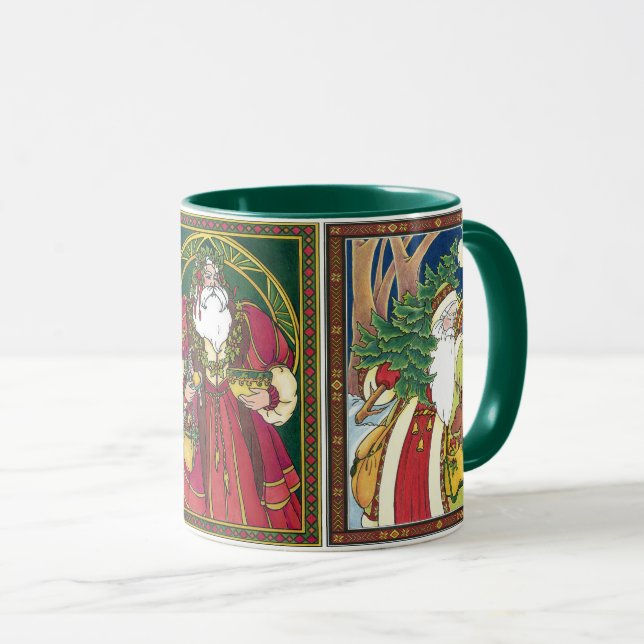 Vintage Christmas, 3 Different Santa Claus Mug (Front Right)