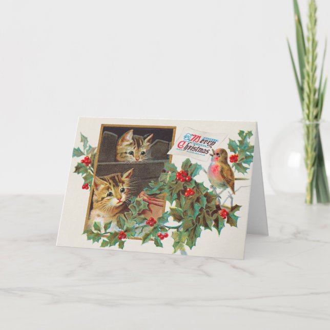 Vintage Christmas 4 Holiday Card (Front)
