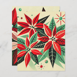 Vintage Christmas 50s Pop Art Poinsettia Scrapbook