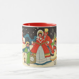 Vintage Christmas, a Family Singing Music Carols Mug